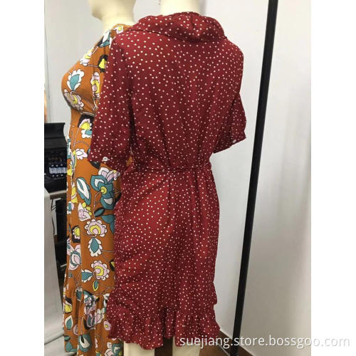 Women Point Loose Lace Dress with Belt